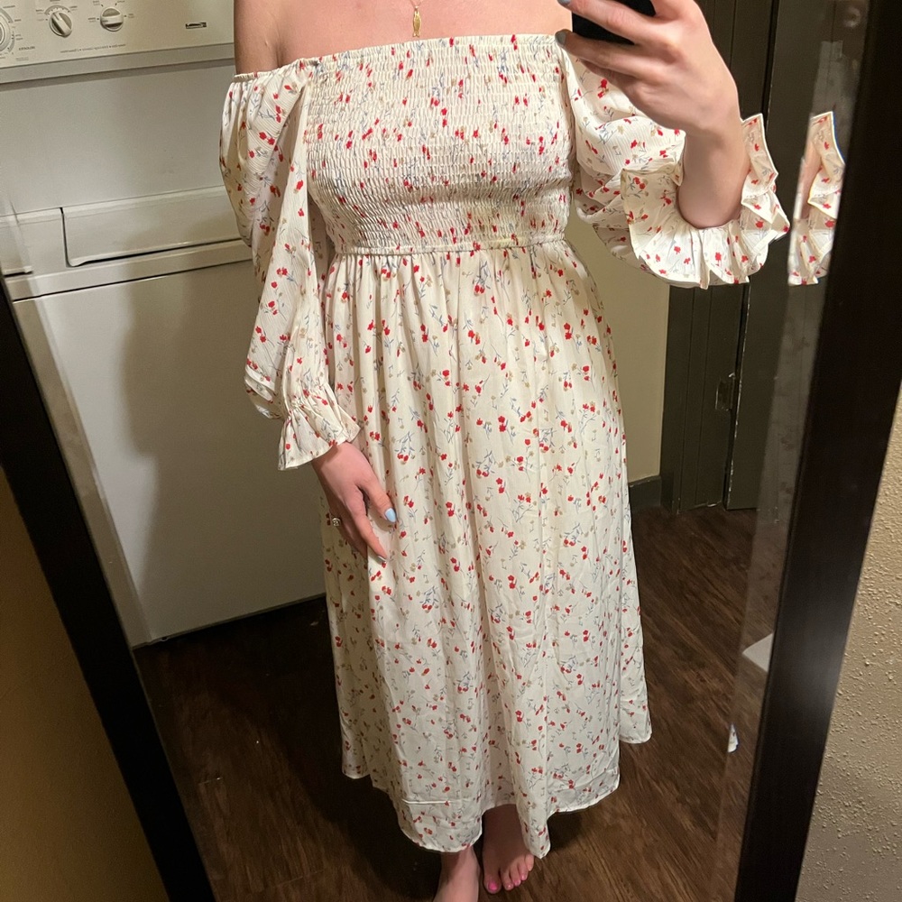 White Floral Dress